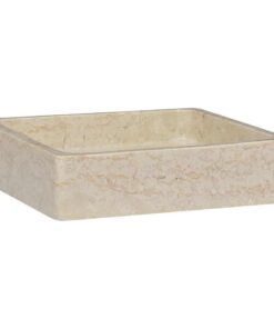 vidaXL Gootsteen 40x40x10 cm marmer crèmekleurig