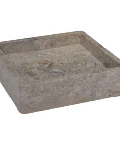 vidaXL Gootsteen 40x40x10 cm marmer grijs