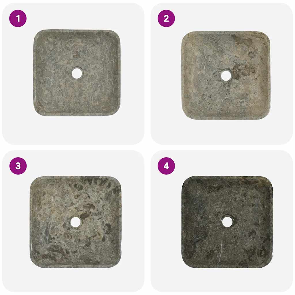 vidaXL Gootsteen 40x40x10 cm marmer grijs - Image 6