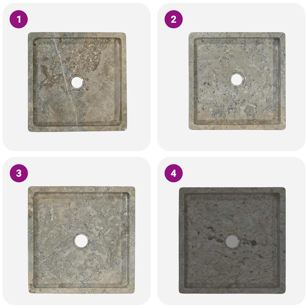 vidaXL Gootsteen 40x40x10 cm marmer grijs - Image 6