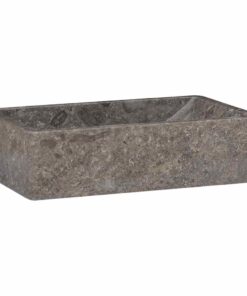 vidaXL Gootsteen 45x30x12 cm marmer hoogglans grijs