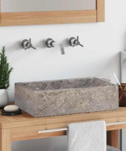 vidaXL Gootsteen 45x30x12 cm marmer hoogglans grijs