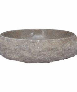 vidaXL Gootsteen Ø40x12 cm marmer grijs