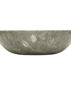 vidaXL Gootsteen Ø40x12 cm marmer grijs