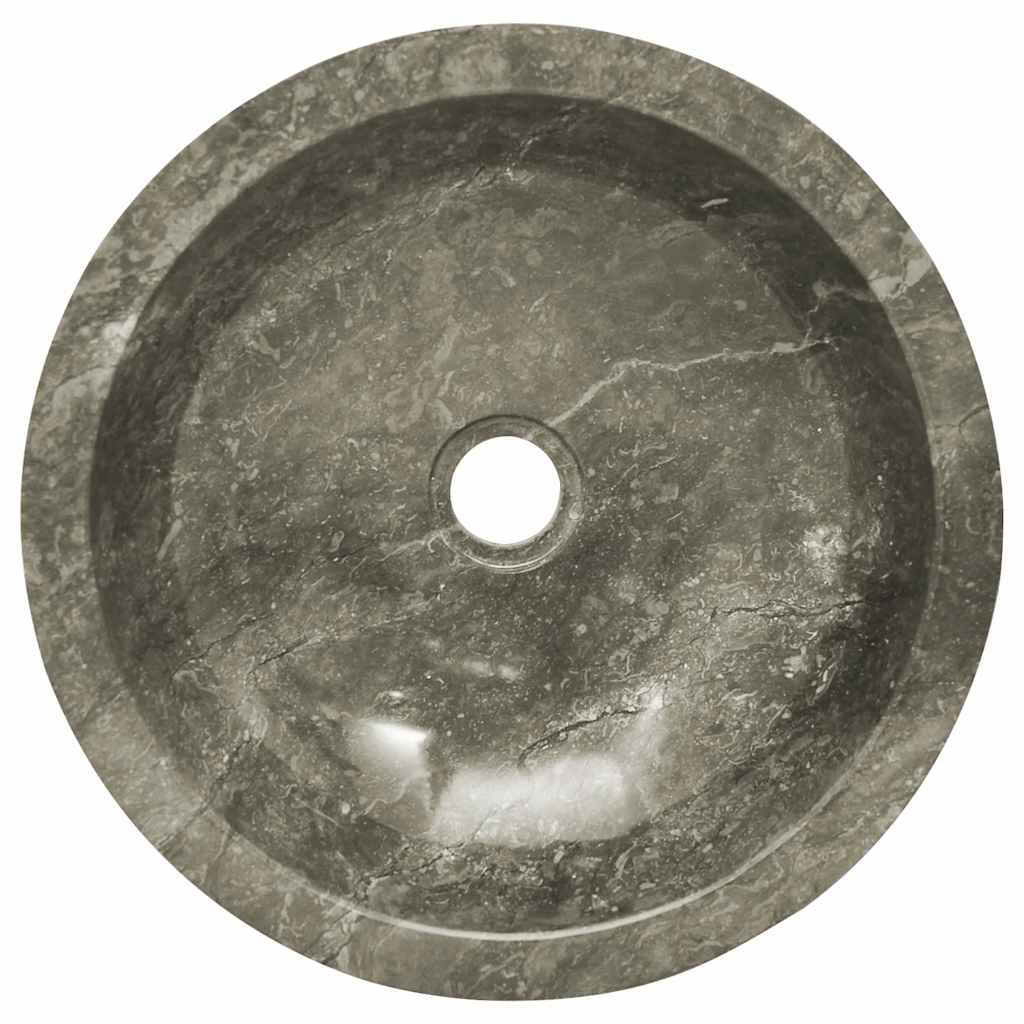 vidaXL Gootsteen Ø40x12 cm marmer grijs - Image 6