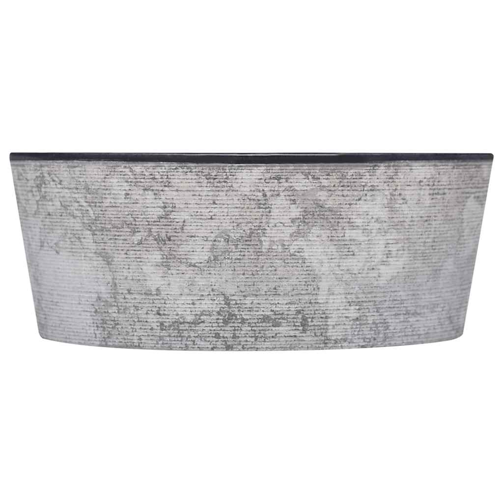 vidaXL Gootsteen Ø40x15 cm marmer zwart - Image 6