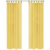 vidaXL Gordijnen voile 140x175 cm geel 2 st