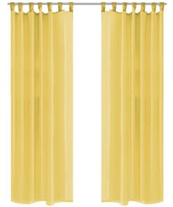 vidaXL Gordijnen voile 140x175 cm geel 2 st