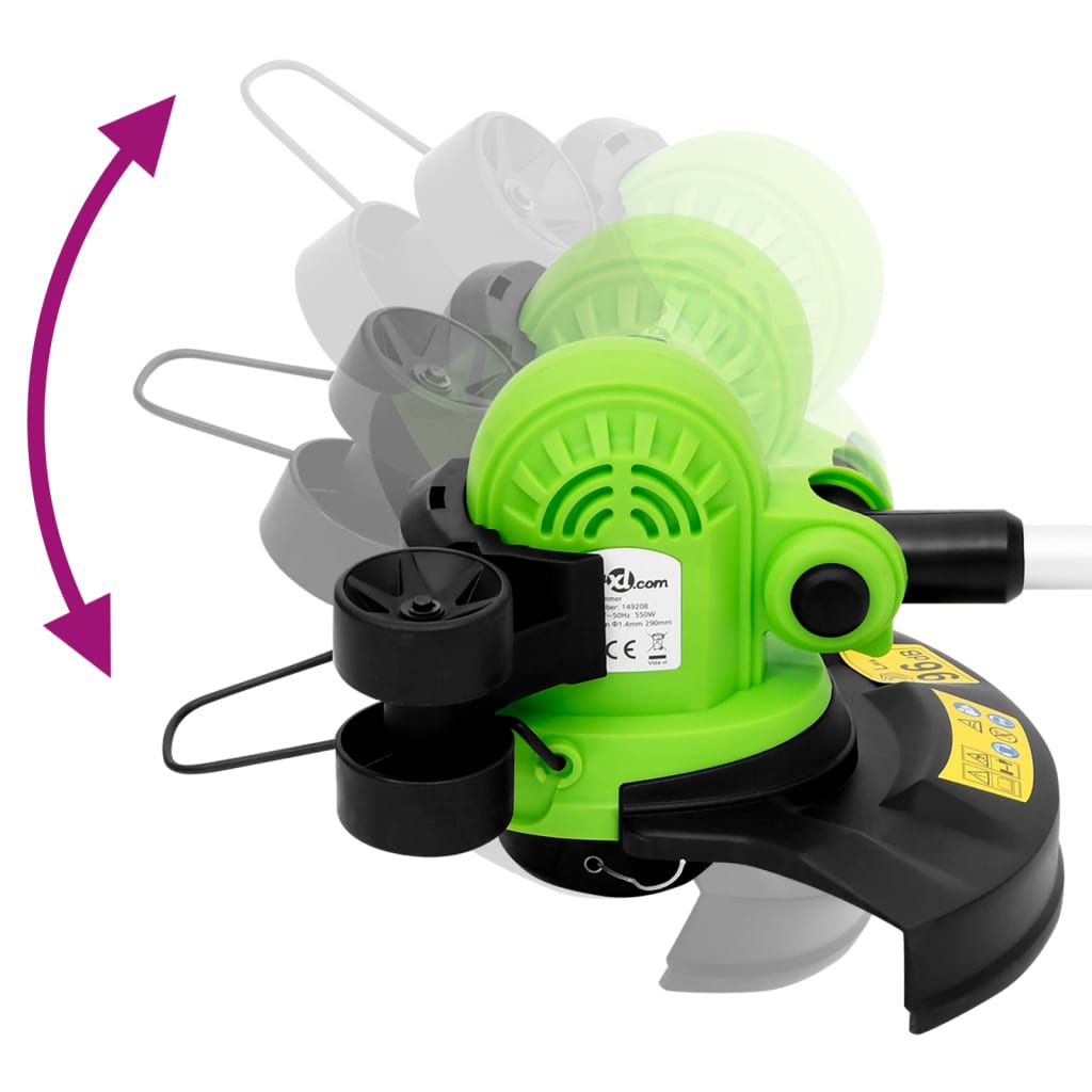 vidaXL Grastrimmer elektrisch telescopisch 29 cm 550 W - Afbeelding 7