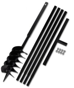 vidaXL Grondboor met handvat 150 mm en verlengstukken 5 m staal