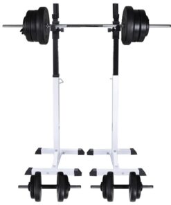 vidaXL Halter-/squatrek met halterset 60