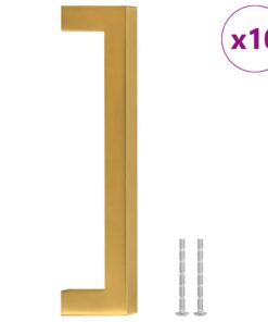 vidaXL Handvatten 10 st 128 mm roestvrij staal goudkleurig