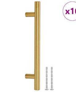 vidaXL Handvatten 10 st 128 mm roestvrij staal goudkleurig