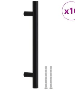 vidaXL Handvatten 10 st 128 mm roestvrij staal zwart