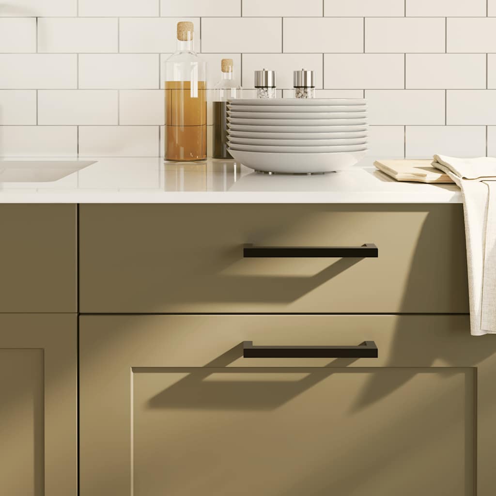 vidaXL Handvatten 10 st 128 mm roestvrij staal zwart