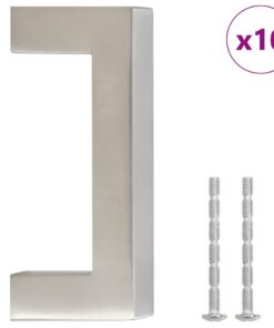 vidaXL Handvatten 10 st 64 mm roestvrij staal zilverkleurig