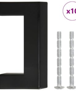 vidaXL Handvatten 10 st 64 mm roestvrij staal zwart
