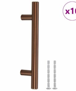 vidaXL Handvatten 10 st 96 mm roestvrij staal bronskleurig