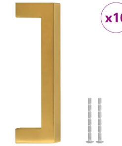 vidaXL Handvatten 10 st 96 mm roestvrij staal goudkleurig