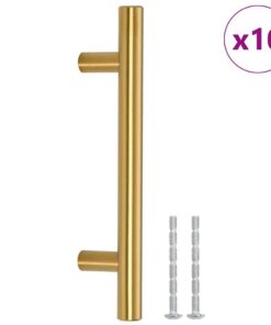 vidaXL Handvatten 10 st 96 mm roestvrij staal goudkleurig