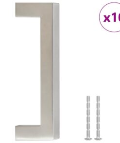 vidaXL Handvatten 10 st 96 mm roestvrij staal zilverkleurig