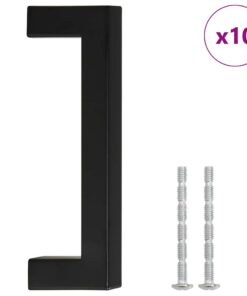 vidaXL Handvatten 10 st 96 mm roestvrij staal zwart