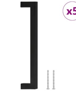 vidaXL Handvatten 5 st 192 mm roestvrij staal zwart