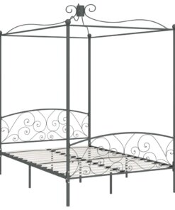 vidaXL Hemelbedframe metaal grijs 140x200 cm