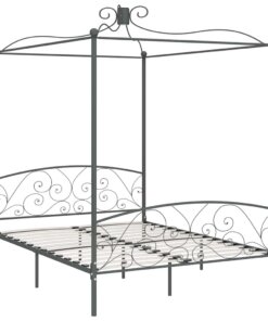 vidaXL Hemelbedframe metaal grijs 180x200 cm