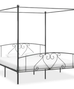 vidaXL Hemelbedframe metaal grijs 180x200 cm