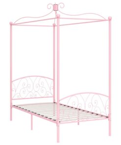 vidaXL Hemelbedframe metaal roze 90x200 cm