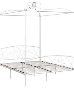 vidaXL Hemelbedframe metaal wit 160x200 cm