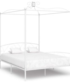 vidaXL Hemelbedframe metaal wit 160x200 cm