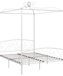 vidaXL Hemelbedframe metaal wit 180x200 cm