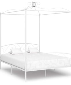 vidaXL Hemelbedframe metaal wit 180x200 cm