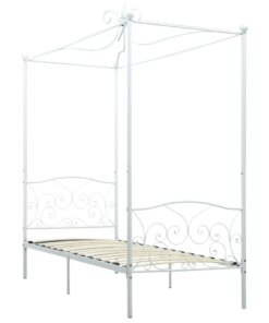 vidaXL Hemelbedframe metaal wit 90x200 cm