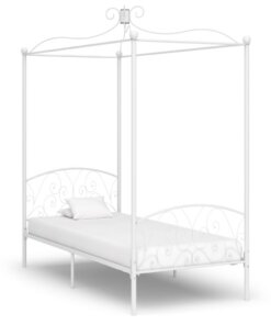 vidaXL Hemelbedframe metaal wit 90x200 cm