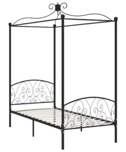vidaXL Hemelbedframe metaal zwart 100x200 cm