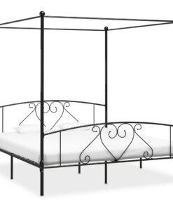 vidaXL Hemelbedframe metaal zwart 200x200 cm