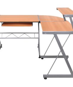 vidaXL Hoekbureau 132x112x99 cm bewerkt hout bruin