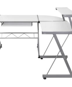 vidaXL Hoekbureau 132x112x99 cm bewerkt hout wit