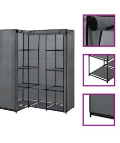 vidaXL Hoekkledingkast 130x87x169 cm grijs
