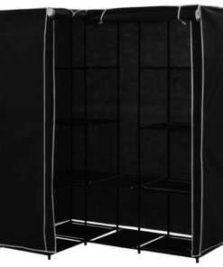 vidaXL Hoekkledingkast 130x87x169 cm zwart