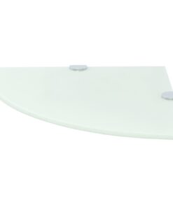 vidaXL Hoekschap met chromen dragers 25x25 cm glas wit