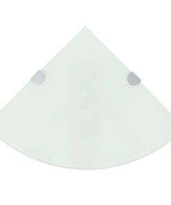 vidaXL Hoekschap met chromen dragers wit 35x35 cm glas