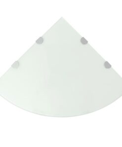 vidaXL Hoekschap met chromen dragers wit 45x45 cm glas