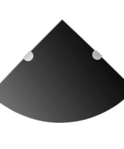 vidaXL Hoekschap met chromen dragers zwart 35x35 cm glas