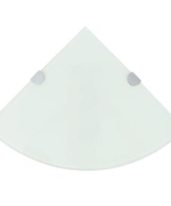 vidaXL Hoekschappen 2 st met chromen dragers 35x35 cm glas wit