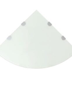 vidaXL Hoekschappen 2 st met chromen dragers 45x45 cm glas wit
