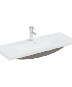 vidaXL Inbouwwastafel met kraan 101x39x18 cm keramiek wit